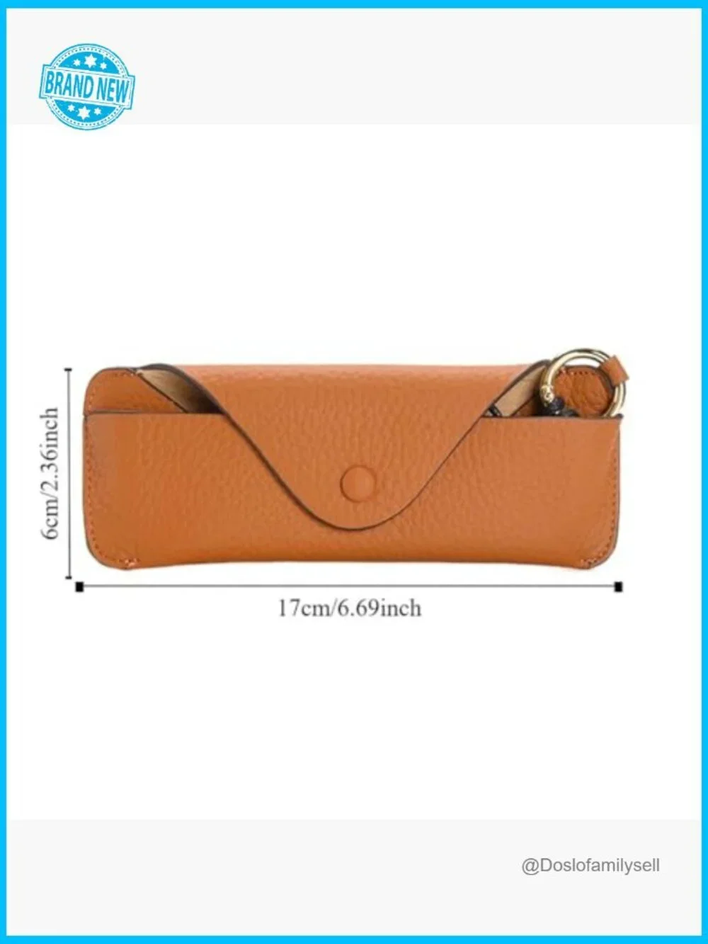 Genuine Leather Eyeglasses Case Slim Portable Classic Snap Closure Organizer